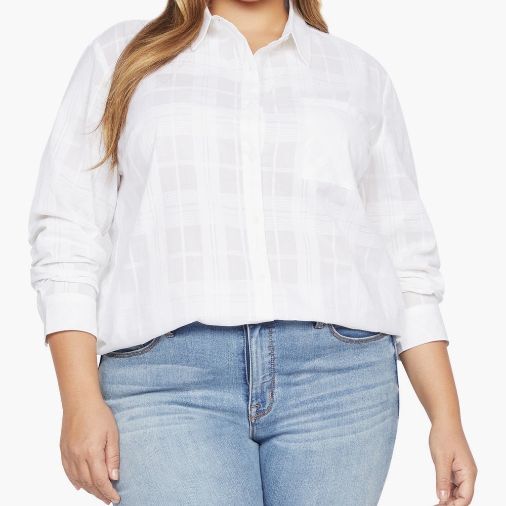 Sanctuary White Plaid Button Down Shirt - Picture 2 of 8